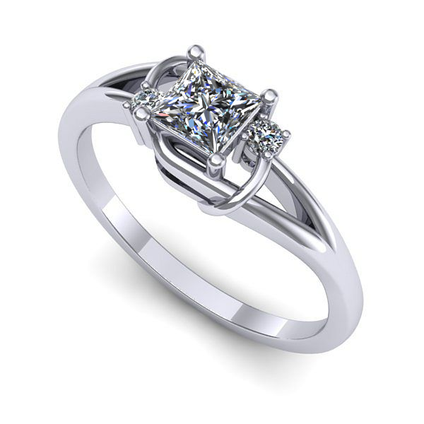 Inel din aur alb cu diamant