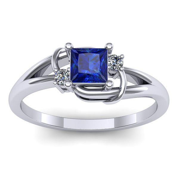 Inel de logodna cu safir patrat