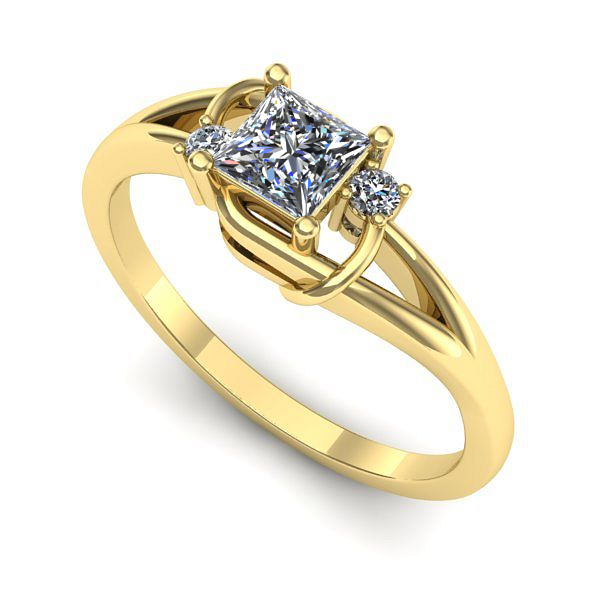 Inel logodna din aur galben cu diamant