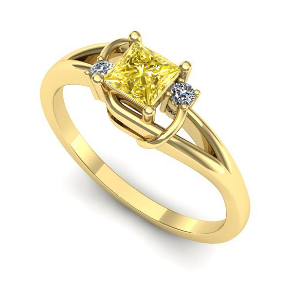 Inel de logodna din aur galben cu safir galben