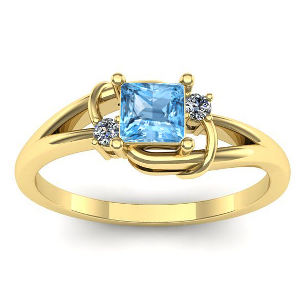 Inel de logodna cu topaz blue patrat