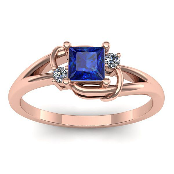 Inel de logodna cu safir patrat