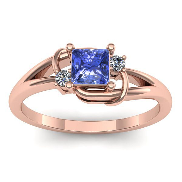 Inel logodna cu tanzanit patrat