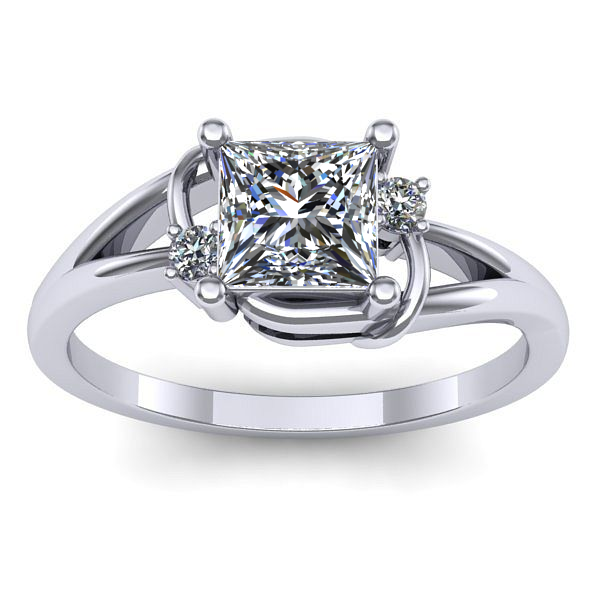 Inel de logodna cu diamant de laborator patrat