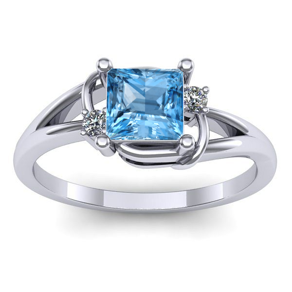 Inel cu topaz blue patrat