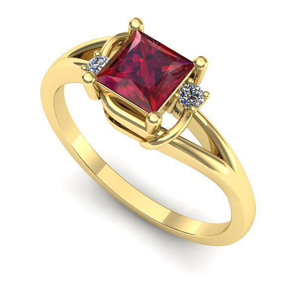 Inel din aur galben cu rubin