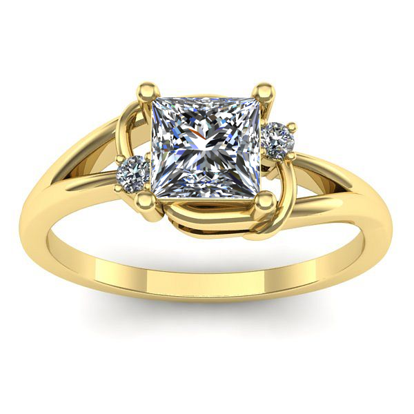 Inel logodna cu diamant de laborator patrat