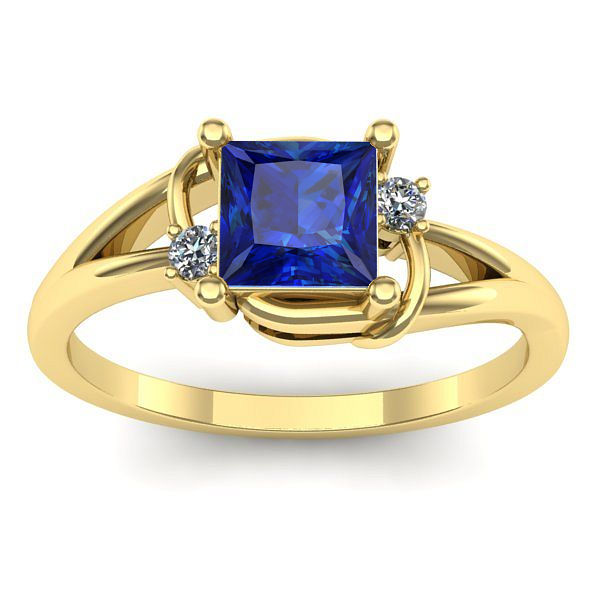 Inel de logodna cu safir patrat