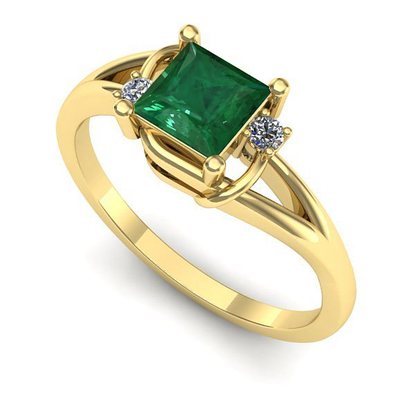 Inel din aur galben cu smarald