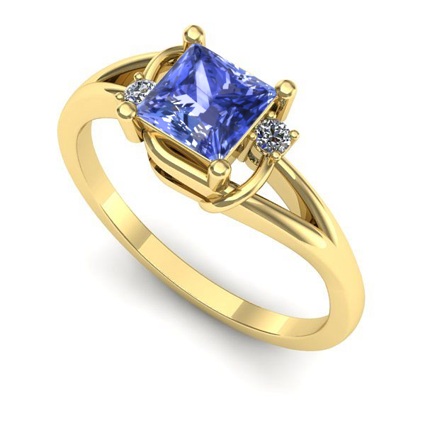 Inel din aur galben cu tanzanit