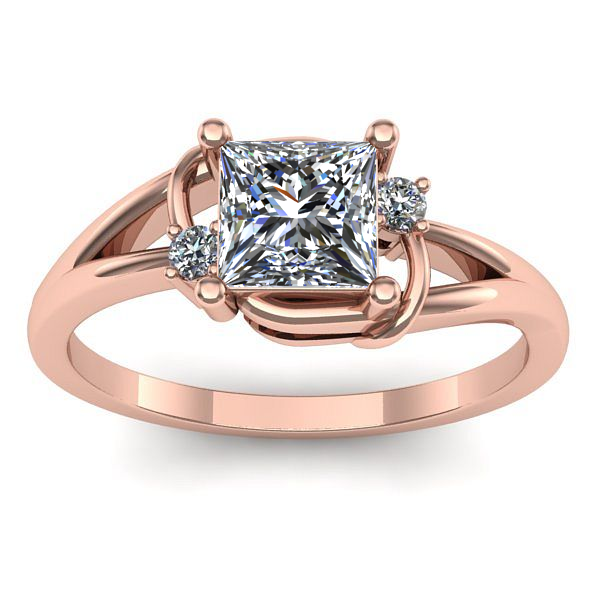 Inel de logodna cu safir alb patrat