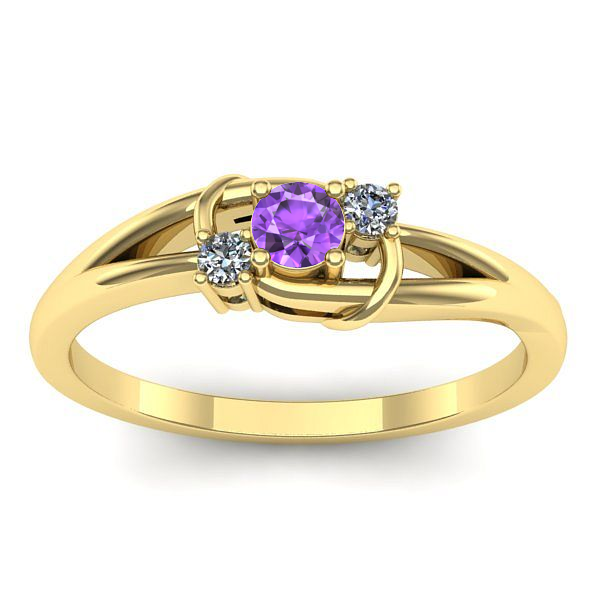 Inel cu ametist rotund