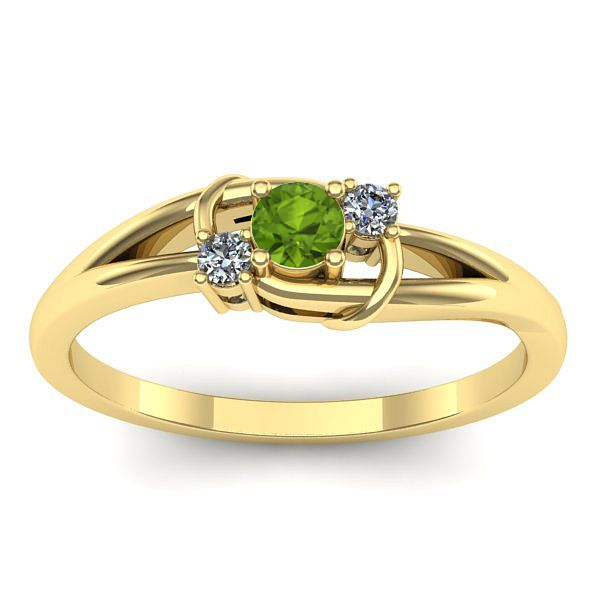 Inel cu peridot rotund