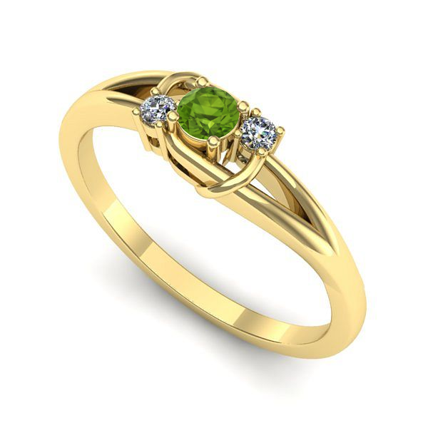 Inel de logodna din aur galben cu peridot