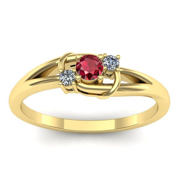 Inel de logodna cu rubin rotund