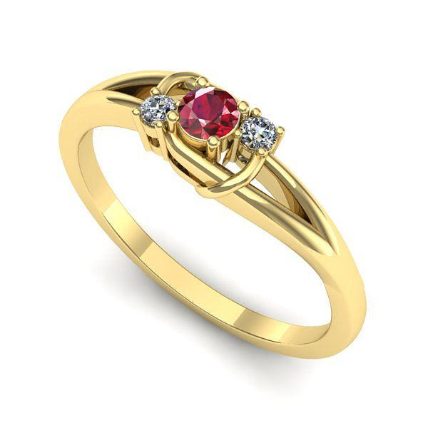 Inel din aur galben cu rubin