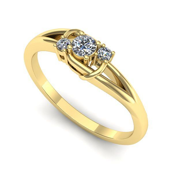 Inel de logodna din aur galben cu safir alb