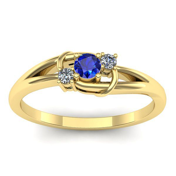 Inel de logodna cu safir rotund