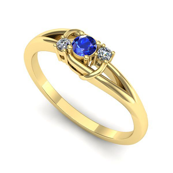 Inel de logodna din aur galben cu safir