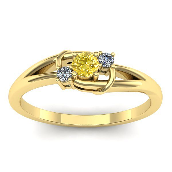 Inel de logodna cu safir galben rotund