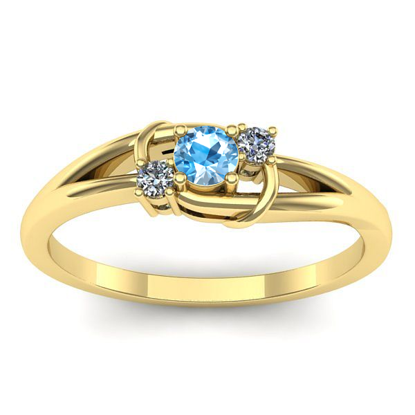 Inel logodna cu topaz blue rotund