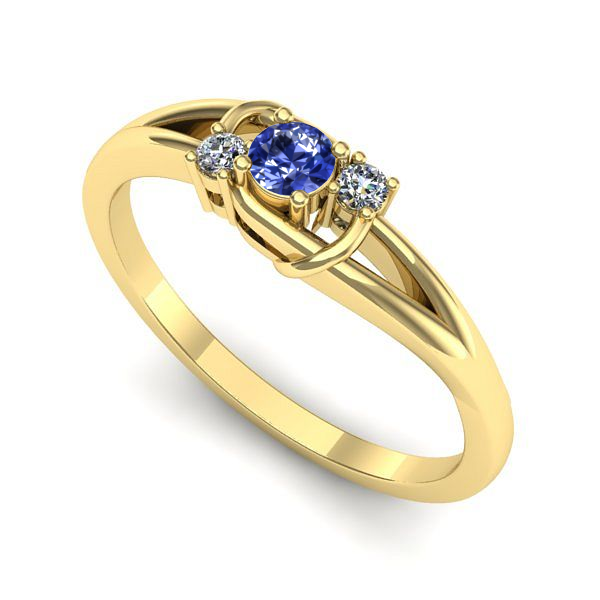Inel din aur galben cu tanzanit