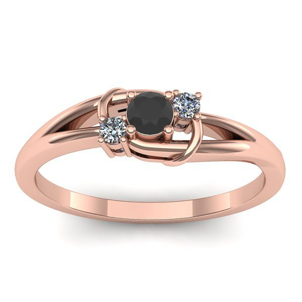 Inel logodna cu diamant negru rotund