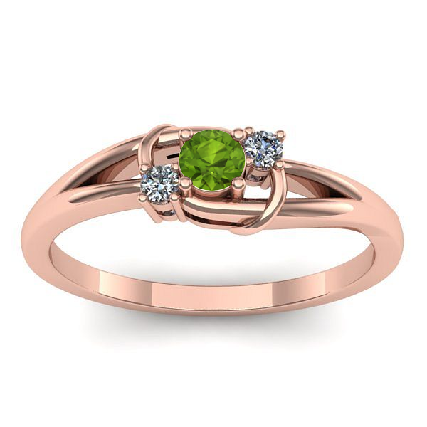 Inel de logodna cu peridot rotund