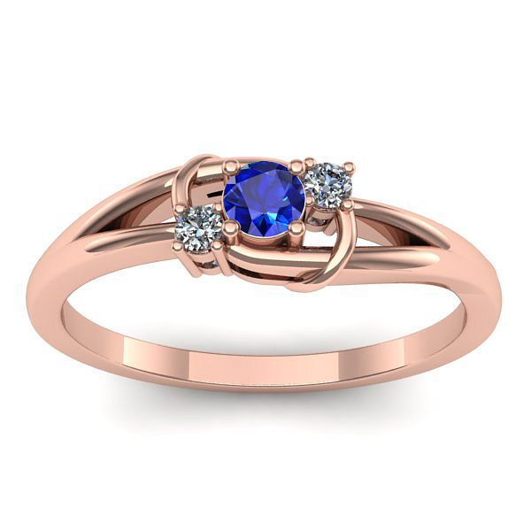 Inel logodna cu safir rotund