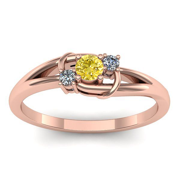 Inel cu safir galben rotund