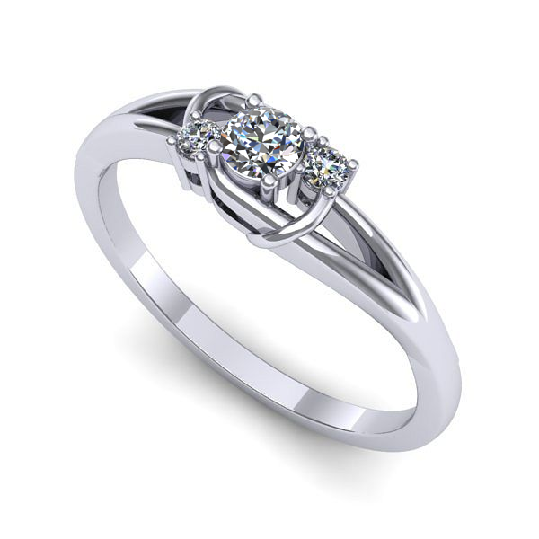 Inel din aur alb cu diamant