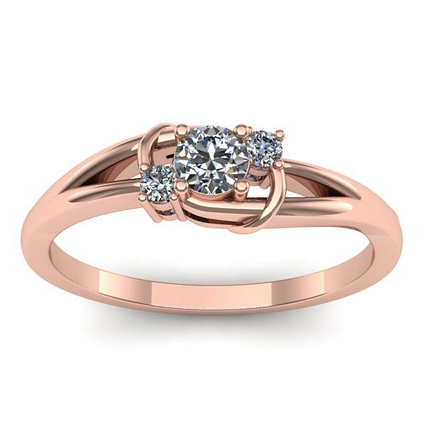 Inel cu diamant rotund