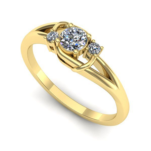 Inel logodna din aur galben cu diamant