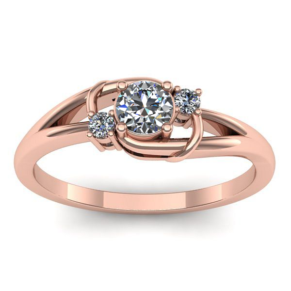 Inel cu diamant rotund