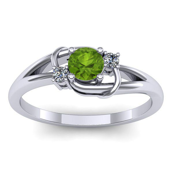 Inel de logodna cu peridot rotund