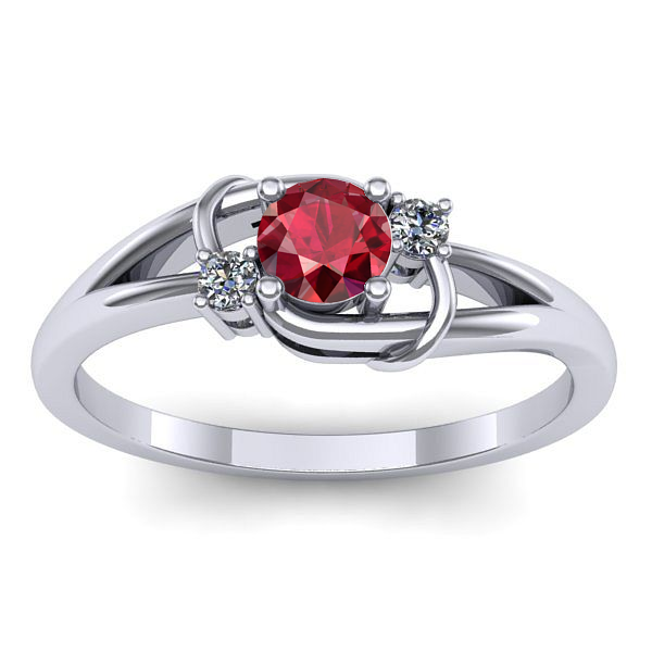 Inel logodna cu rubin rotund