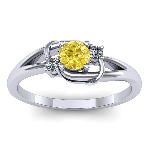 Inel de logodna cu safir galben rotund