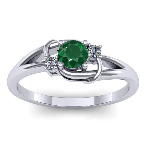 Inel cu smarald rotund