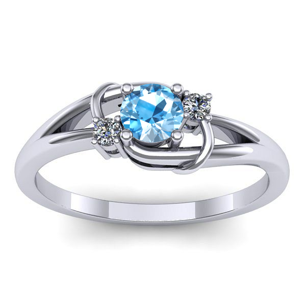 Inel logodna cu topaz blue rotund