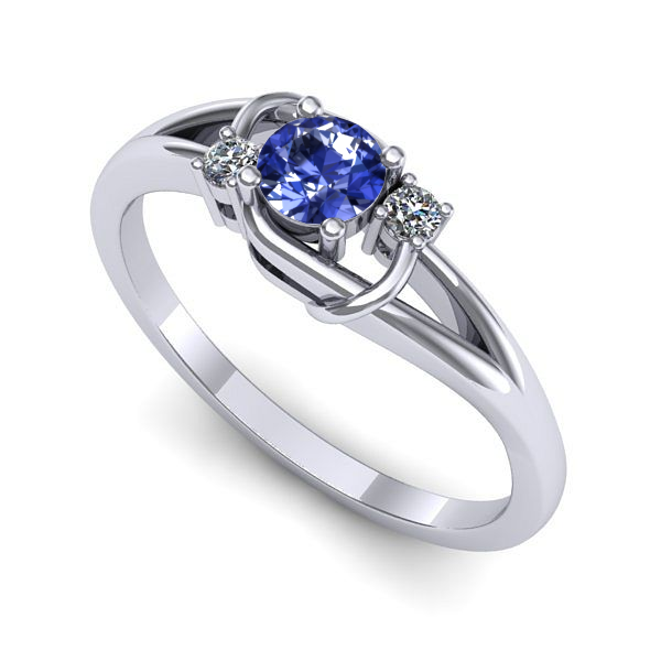 Inel de logodna din aur alb cu tanzanit