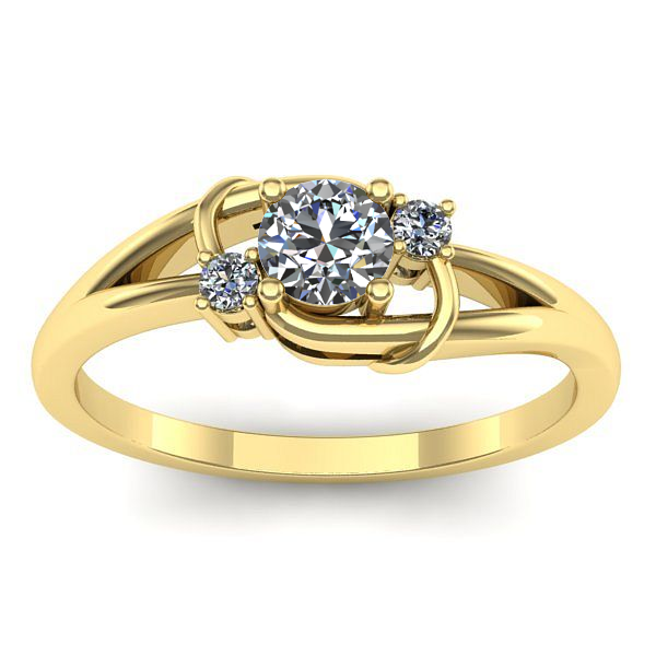 Inel cu diamant rotund