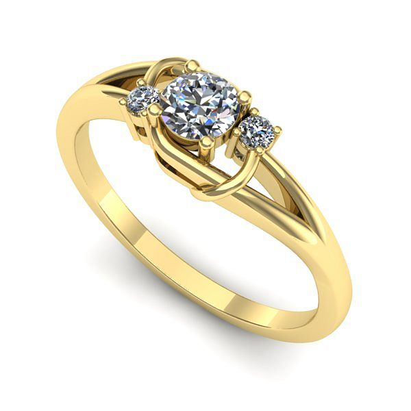 Inel din aur galben cu diamant