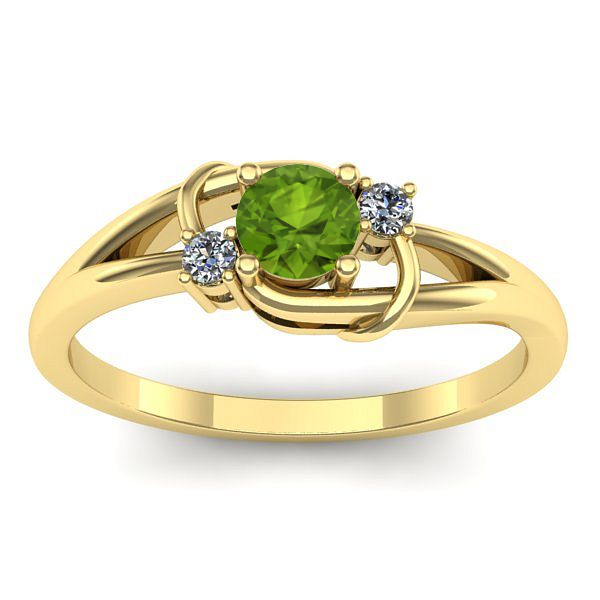 Inel cu peridot rotund