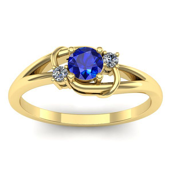 Inel logodna cu safir rotund