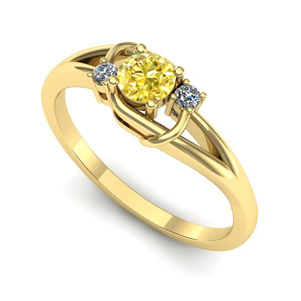 Inel din aur galben cu safir galben