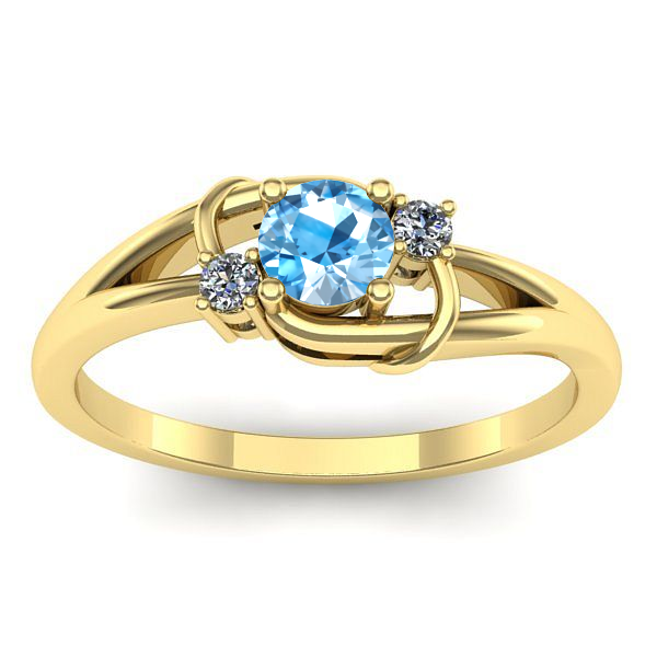 Inel de logodna cu topaz blue rotund