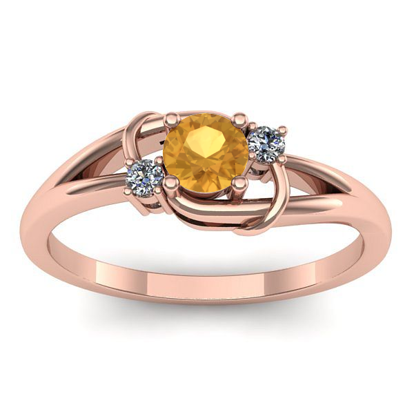 Inel de logodna cu citrin rotund