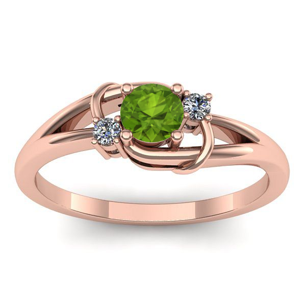 Inel de logodna cu peridot rotund