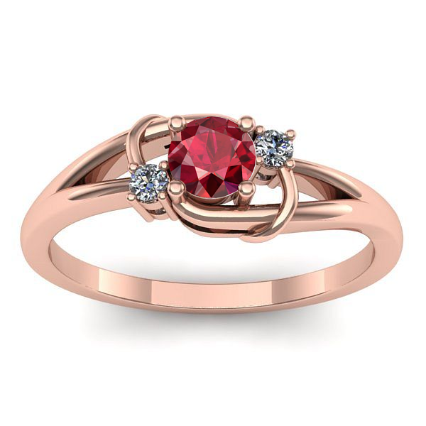 Inel logodna cu rubin rotund
