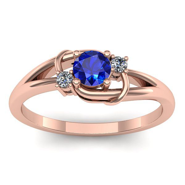 Inel logodna cu safir rotund